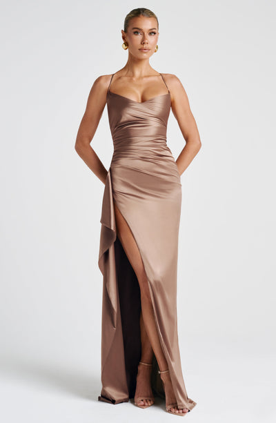 Skye | Women's Evening Satin Cross-Back Dress