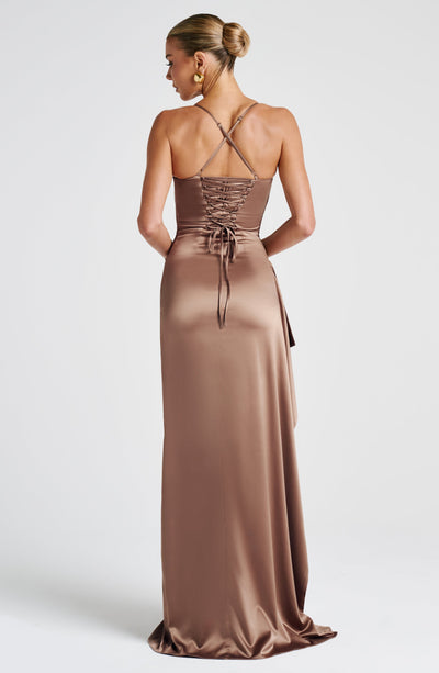 Skye | Women's Evening Satin Cross-Back Dress