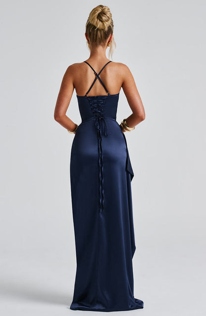 Skye | Women's Evening Satin Cross-Back Dress