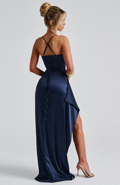 Skye | Women's Evening Satin Cross-Back Dress