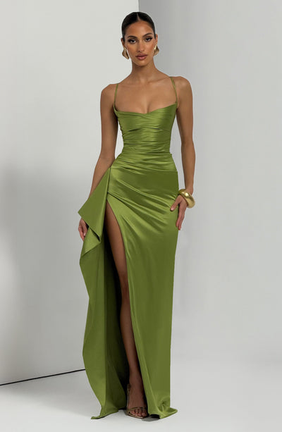 Skye | Women's Evening Satin Cross-Back Dress