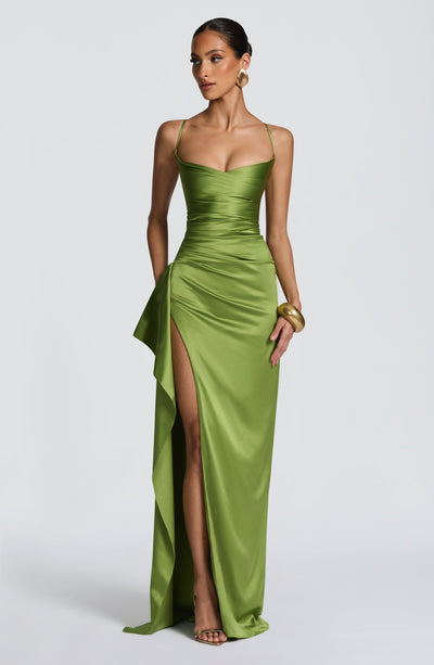 Skye | Women's Evening Satin Cross-Back Dress