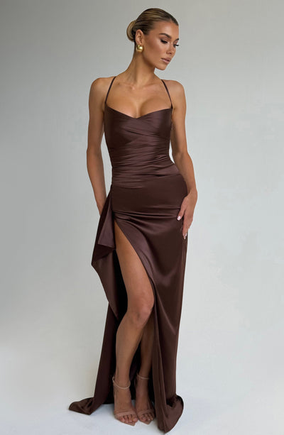 Skye | Women's Evening Satin Cross-Back Dress
