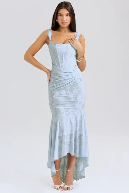 Sharon | Women's Embroided Assymatrical Wedding Guest Dress