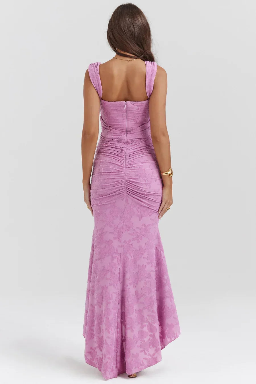 Sharon | Women's Embroided Assymatrical Wedding Guest Dress
