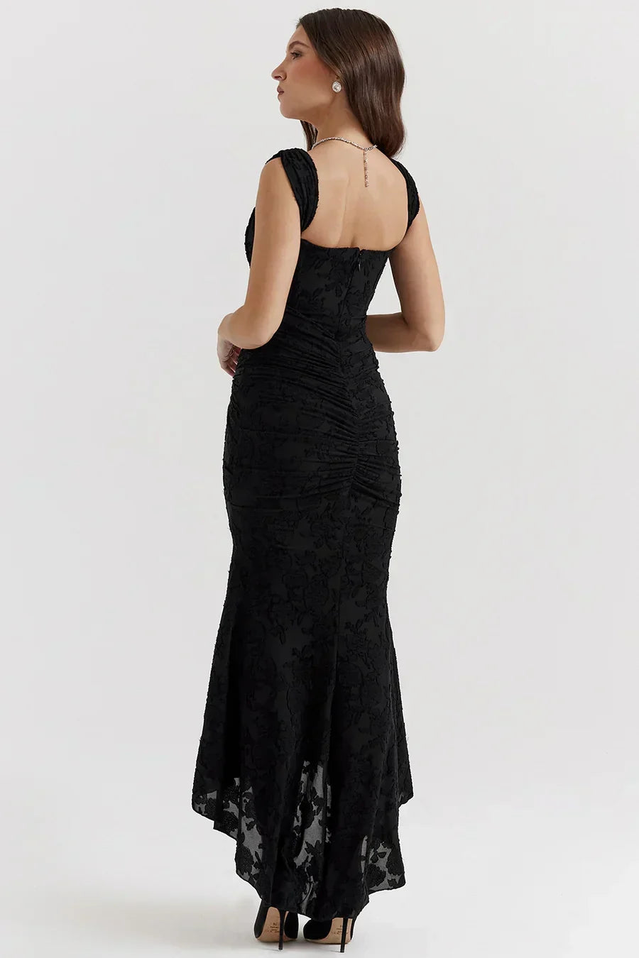 Sharon | Women's Embroided Assymatrical Wedding Guest Dress
