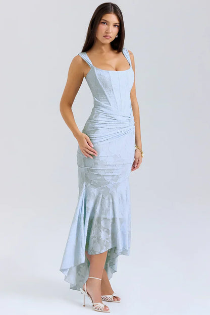 Sharon | Women's Embroided Assymatrical Wedding Guest Dress