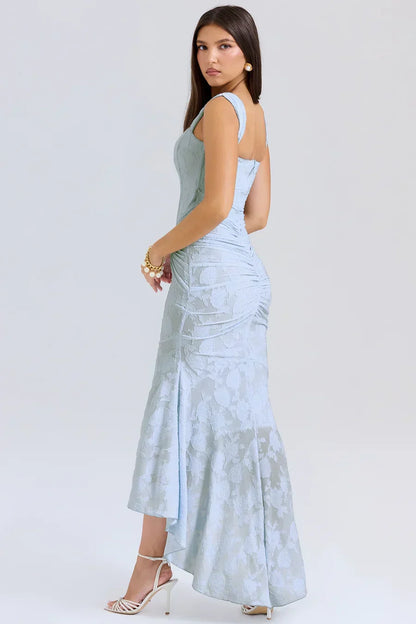 Sharon | Women's Embroided Assymatrical Wedding Guest Dress