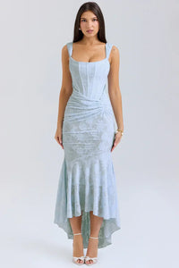 Sharon | Women's Embroided Assymatrical Wedding Guest Dress
