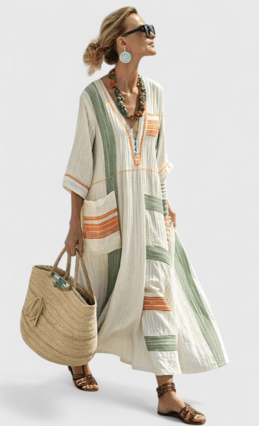 Jessica | Women's Oversized Striped Kaftan Dress