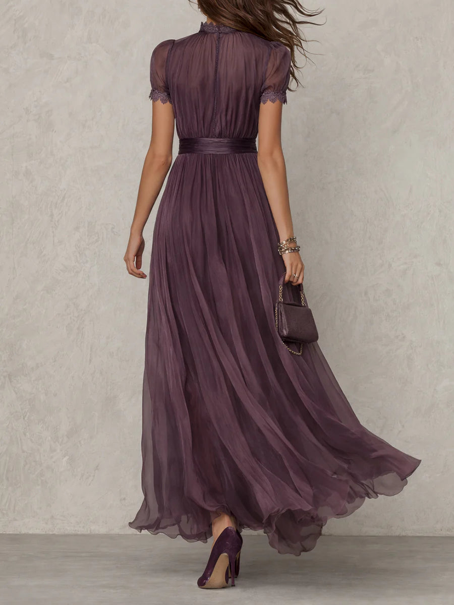 Jessica | Women's Romantic Flowing Lace-Detail Maxi Dress