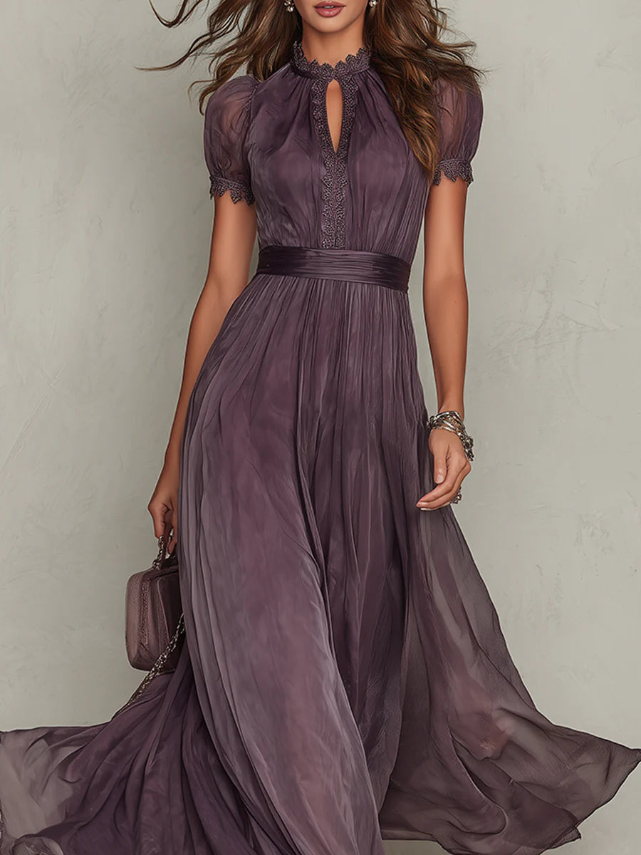 Jessica | Women's Romantic Flowing Lace-Detail Maxi Dress