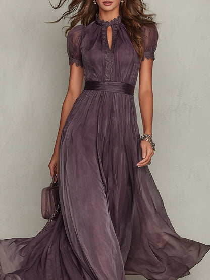 Jessica | Women's Romantic Flowing Lace-Detail Maxi Dress
