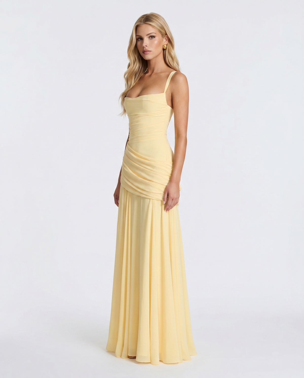 Sophie | Women's Ruched Lace-Up Maxi Dress