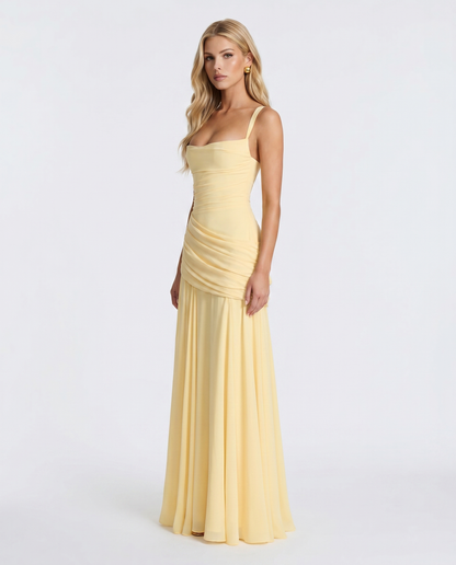 Sophie | Women's Ruched Lace-Up Maxi Dress