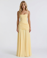Sophie | Women's Ruched Lace-Up Maxi Dress
