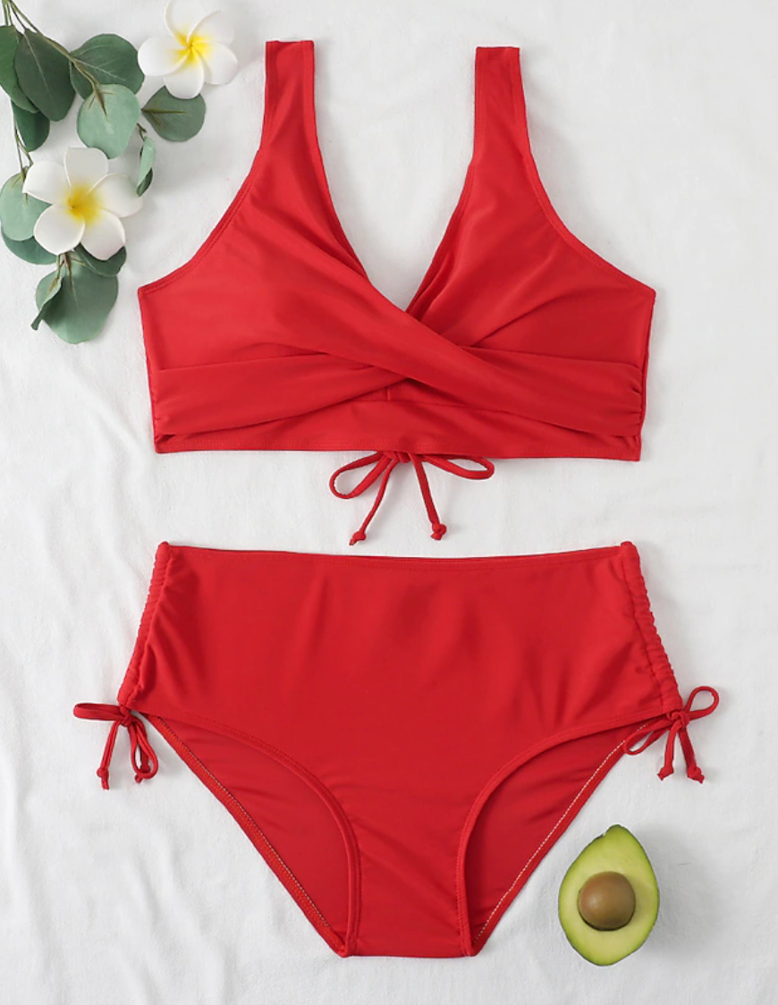 Laura | Women's Twist-Front High-Waisted Bikini Set