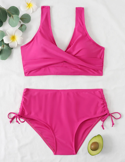 Laura | Women's Twist-Front High-Waisted Bikini Set
