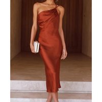 Victoria | Women's Evening One Shoulder Satin Dress