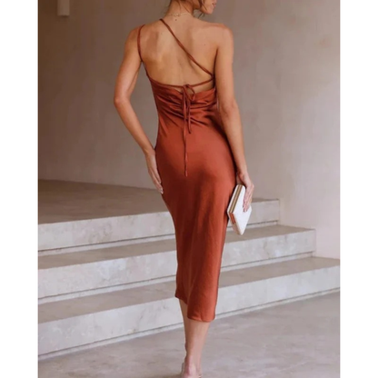 Victoria | Women's Evening One Shoulder Satin Dress