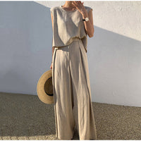 Lola | Women's Sleeveless Linen Two Piece Set