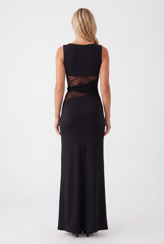 Lola | Women's Sleeveless Lace-Panel Maxi Dress