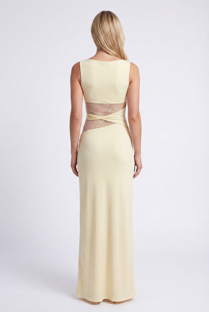 Lola | Women's Sleeveless Lace-Panel Maxi Dress
