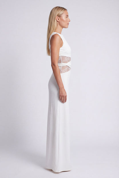 Lola | Women's Sleeveless Lace-Panel Maxi Dress