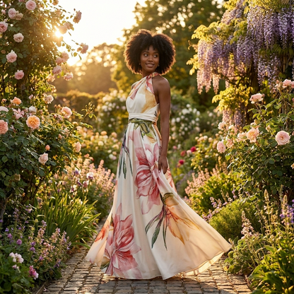 Matilda | Women's Floral Halter Maxi Dress