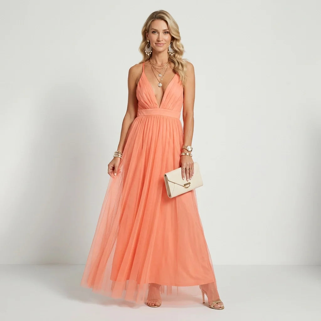 Daisy | Women's Elegant Deep V-Neck Maxi Dress