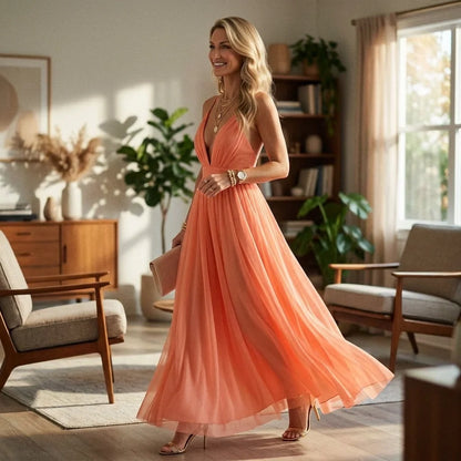 Daisy | Women's Elegant Deep V-Neck Maxi Dress