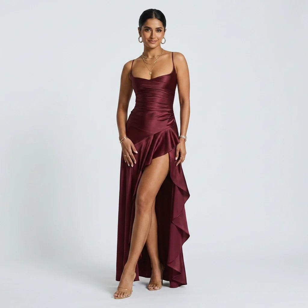Violet | Women's Elegant Asymmetric Maxi Dress