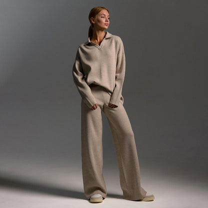 Millie | Women's Relaxed Collared Polo Trousers Set