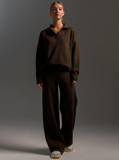 Millie | Women's Relaxed Collared Polo Trousers Set