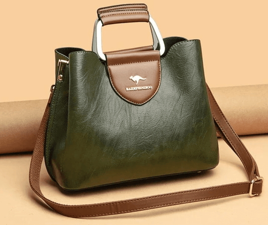 Olivia | Women's Structured Two-Tone Leather Tote Bag