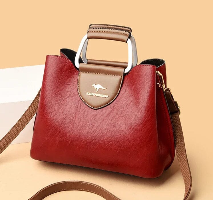 Olivia | Women's Structured Two-Tone Leather Tote Bag
