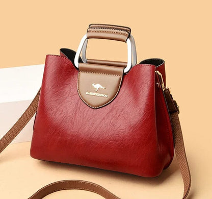 Olivia | Women's Structured Two-Tone Leather Tote Bag