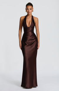 Phoebe | Women's Satin Gown Wedding Guest Dress