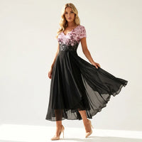 Natasha | Women's Embroided V-Neck Evening Dress