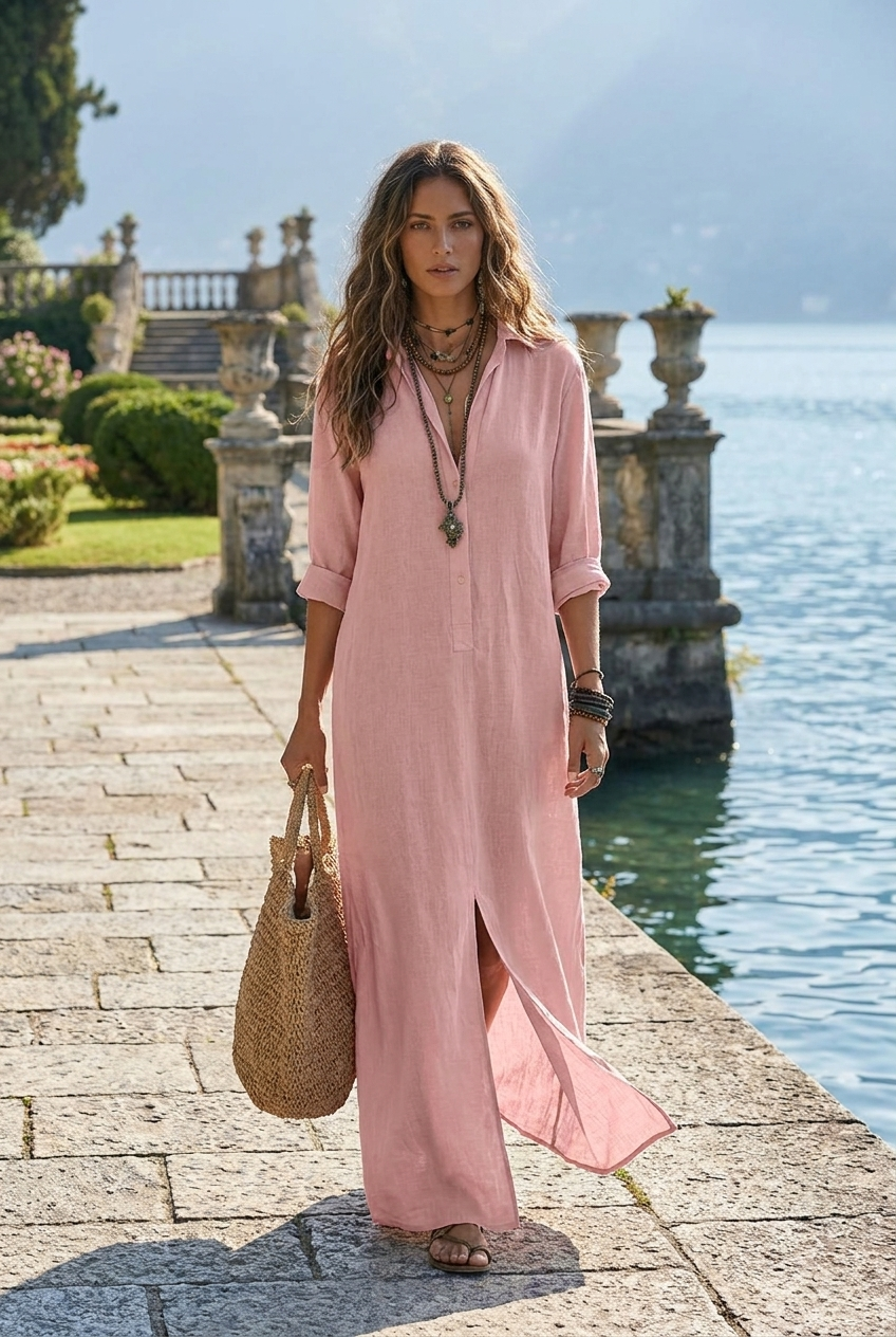 Yvonne | Women's Summer Maxi Shirt Dress