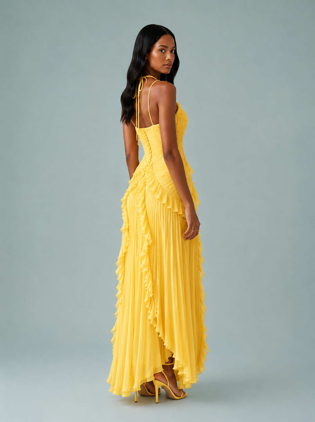 Fiona | Women's Embroided Halterneck Maxi Dress