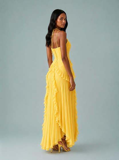 Fiona | Women's Embroided Halterneck Maxi Dress