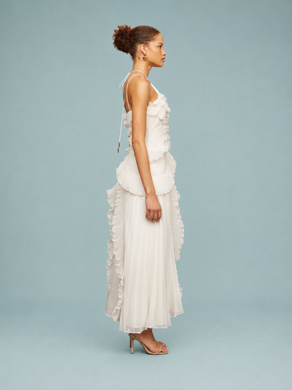 Fiona | Women's Embroided Halterneck Maxi Dress