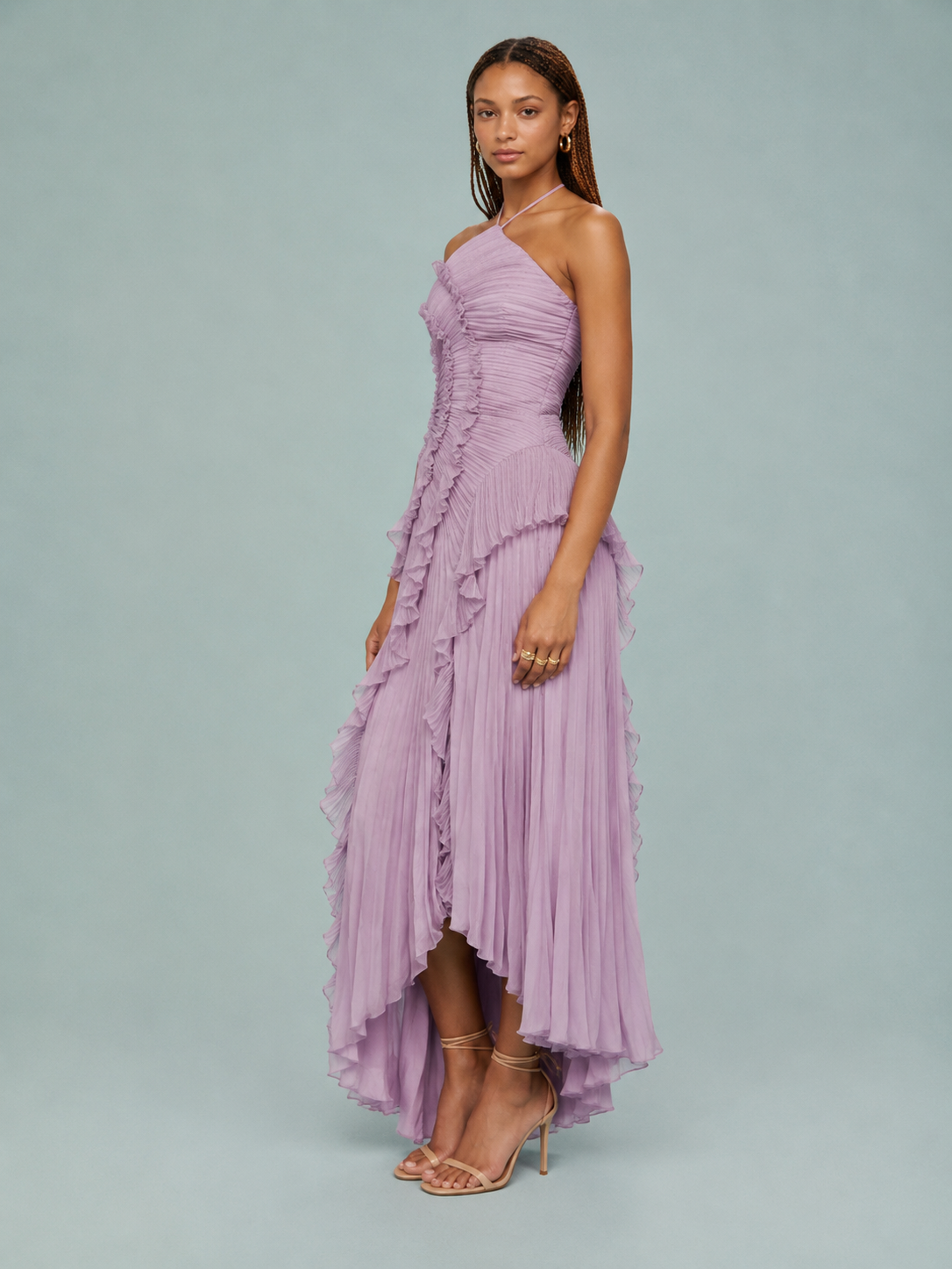 Fiona | Women's Embroided Halterneck Maxi Dress