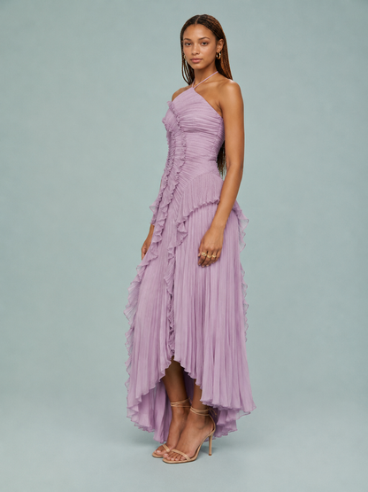 Fiona | Women's Embroided Halterneck Maxi Dress