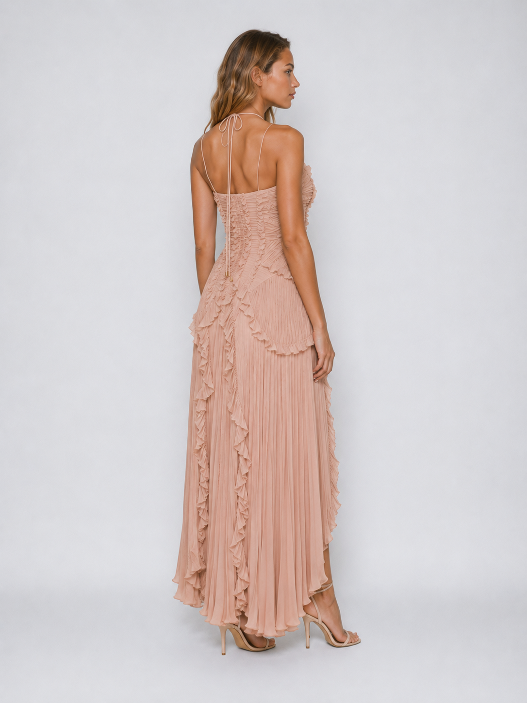 Fiona | Women's Embroided Halterneck Maxi Dress