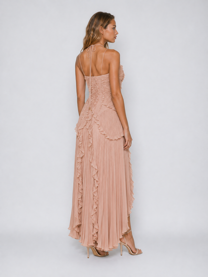 Fiona | Women's Embroided Halterneck Maxi Dress