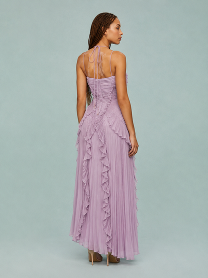 Fiona | Women's Embroided Halterneck Maxi Dress