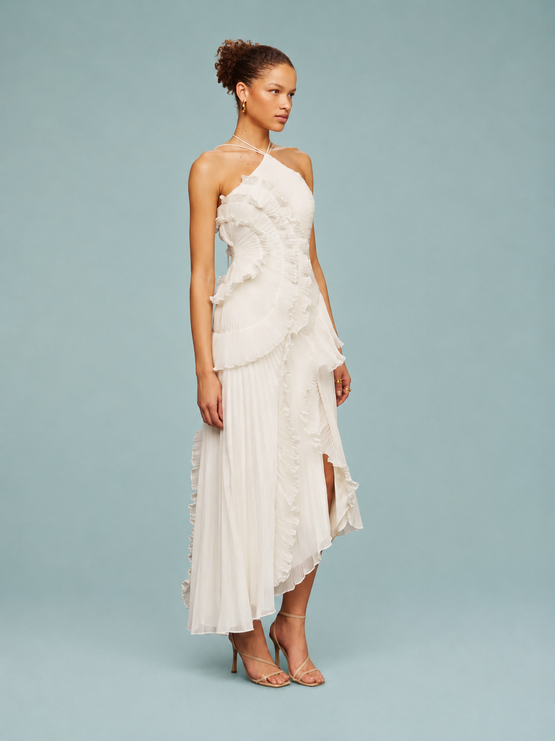 Fiona | Women's Embroided Halterneck Maxi Dress