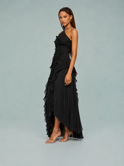 Fiona | Women's Embroided Halterneck Maxi Dress